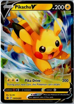 Pokemon Card - Pikachu V Sword & Shield Promo SWSH285 Promo Holo Near Mint - Image 1