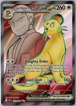 Pokemon Card - Team Rocket's Persian ex 219/182 Destined Rivals Ultra Rare NM - Image 1