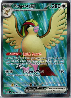 Pokemon Card - Pidgeot ex 217/197 Obsidian Flames Ultra Rare Near Mint - Image 1