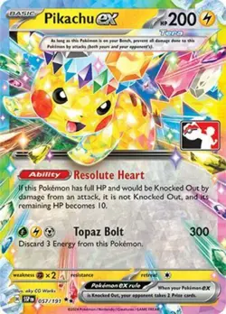 Pikachu ex - 057/191 - Double Rare - NM - Prize Pack Series Cards - Image 1