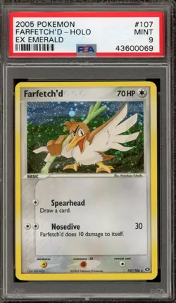 Pokemon Farfetch'd EX Emerald Holo Rare #107 PSA 9 Mint - Image 1