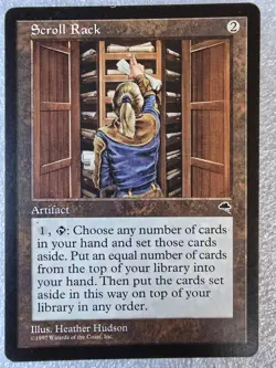 MTG Scroll Rack Tempest Rare Artifact Commander Vintage Old School Magic - Image 1