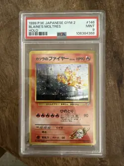 Pokemon PSA 9 Blaine's Moltres #146 Holo Gym Challenge 1999 Japanese A - Image 1