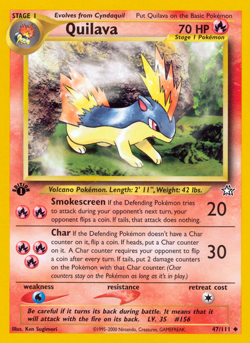 QUILAVA 47/111 UNCOMMON NEO GENESIS POKEMON LIGHTLY PLAYED - Image 1
