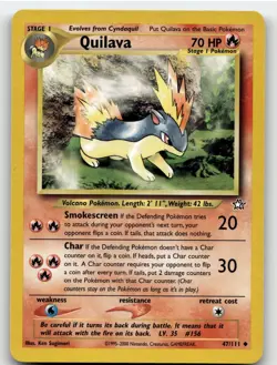 QUILAVA 47/111 UNCOMMON NEO GENESIS POKEMON LIGHTLY PLAYED - Image 2