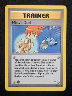 Misty's Duel 123/132 Gym Heroes Pokemon NM 1st Edition - Image 1