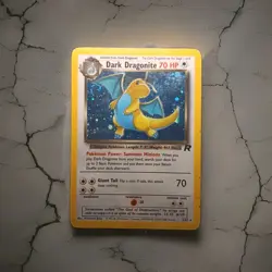 Dark Dragonite 5/82 Team Rocket Holographic Rare LP-MP w/Beautiful Swirl - Image 1