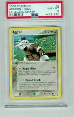 2006 Vintage Pokemon Aggron Holo Ex Legend Maker 2/92 PSA 8 - Image 1