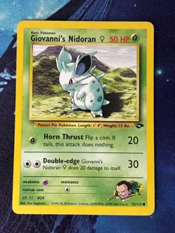 Giovanni's Nidoran - Gym Challenge - Common - 75/132 - Vintage Pokemon WOTC - Image 1