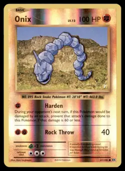 Onix 61/108 Common Evolutions Pokemon Reverse Holo Lightly Played - Image 1