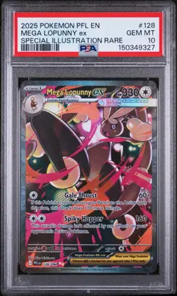 2025 POKEMON PHANTASMAL FLAMES SPECIAL ILLUSTRATION RARE MEGA LOPUNNY EX PSA 10 - Image 1
