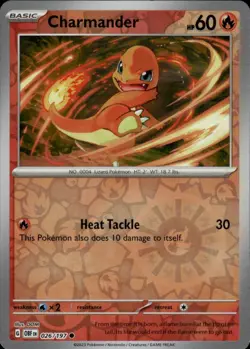 CHARMANDER 026/197 OBSIDIAN FLAMES C POKEMON REVERSE HOLO NM/M - Image 1