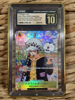 2025 ONE PIECE SCHOOL VOL. 10 PROMO #OP12-106 TRAFALGAR LAW CGC PRISTINE 10 - Image 1