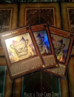 Yugioh - 3x Sunseed Twin GFTP-EN017 1st Edition Ultra Rare - Image 1