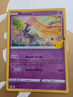 Pokemon TCG Celebrations C12 Xerneas Holo Foil Rare Card 012/025 Mint Condition - Image 1