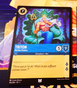 LORCANA TRADING CARD GAME DISNEY CHAPITRE 1 CARTE TRITON 160/204 FR NM - Image 1