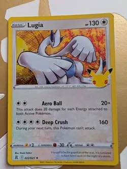 Pokemon TCG Lugia Celebrations Holo Rare Card 022/025 NM Condition - Image 1