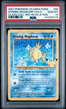 2021 POKEMON CELEBRATIONS CLASSIC COLLECTION #66 SHINING MAGIKARP-HOLO PSA 10 - Image 1