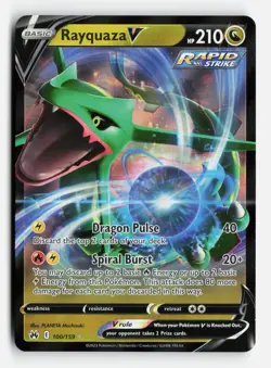 Rayquaza V 100/159 SWSH: Crown Zenith Pokemon TCG Ultra Rare Near Mint NM - Image 1