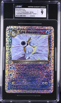 CGC 9 Dark Blastoise S2/S4 Jumbo Legendary Collection Box Topper Pokemon Card - Image 1