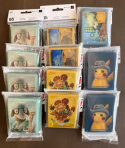 Lot of (11) Pokemon Center × Van Gogh Museum Card Sleeve Packs SEALED w/ Pikachu - Image 1