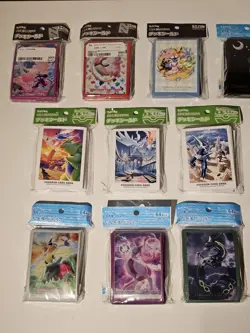 LOT OF 14! (973 SLEEVES!) Pokemon Center Japan 63 Card Sleeves DECK BOX US! NEW! - Image 3