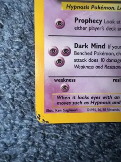 Pokemon TCG Hypno Holo Rare Card Fossil Set 1999, 8/62, WOTC Vintage - Image 2
