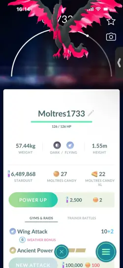 Pokemon Go Legendary Galerian Moltres ( Normal ) - Image 1