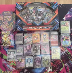 Pokemon Sammlung Shiny Tapu Koko GX Box Tin Box Glurak & mehr - Image 1