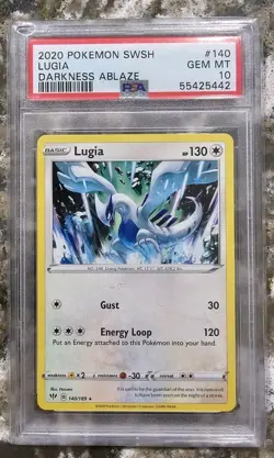 Pokemon PSA 10 LUGIA 140/189 Swsh03: Darkness Ablaze Non Holo Rare LOW POP - Image 1