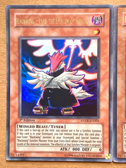 yugioh 3X Blackwing - Vayu Emblem of Honor ANPR-EN005 1st Ed Ultra Lightlyplayed - Image 3