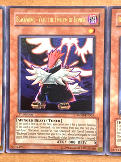 yugioh 3X Blackwing - Vayu Emblem of Honor ANPR-EN005 1st Ed Ultra Lightlyplayed - Image 4
