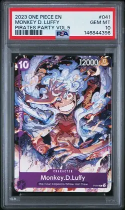 2023 ONE PIECE PROMOS PIRATES PARTY VOL.5 #041 MONKEY D. LUFFY PSA 10 - Image 1