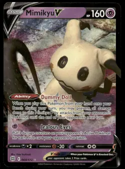 Pokemon Cards Mimikyu V 068/172 Brilliant Stars Holo V Rare NM - Image 1