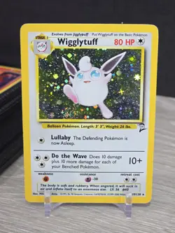 Pokemon Card TCG Wigglytuff 19/130 Base Set 2 1999 Holo Rare Swirl Vintage WOTC - Image 3
