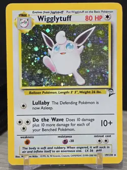 Pokemon Card TCG Wigglytuff 19/130 Base Set 2 1999 Holo Rare Swirl Vintage WOTC - Image 5