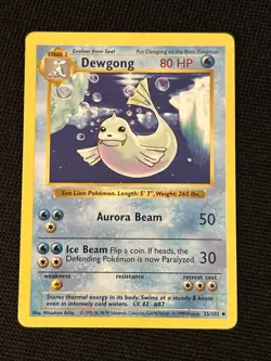 Pokemon Dewgong 25/102 Base Set (Shadowless) *Near Mint* Never Played Card - Image 1