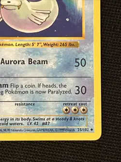 Pokemon Dewgong 25/102 Base Set (Shadowless) *Near Mint* Never Played Card - Image 5