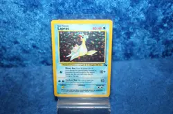 Vintage Lapras Fossil #10/62 Basic HP 80 Unlimited Holo Rare Pokemon Card TCG - Image 1