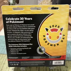 Pokemon TCG Pokemon Day 2026 Pikachu Box Promo Card Coin Booster Packs - Image 2