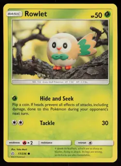ROWLET 17/236 COMMON COSMIC ECLIPSE POKEMON NM/M - Image 1