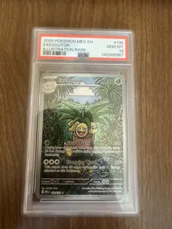 2025 POKEMON EN EXEGGUTOR #135 MEGA EVOLUTION ILLUSTRATION RARE PSA 10 GEM MINT - Image 1