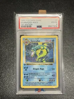 Pokemon Gyarados Base Set Shadowless 1st Edition Holo Rare #6 PSA 4 - Image 1