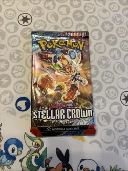 Pokemon TCG Stellar Crown x1 Booster Pack Sealed Cinderace - Image 1