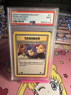 2000 Pokemon Rocket 71/82 Here Comes Team Rocket! 1st Edition - PSA 9 MINT - Image 1