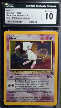 CGC 10 Mew #8 Holo Black Star Promo Pokemon 2000 - Image 1