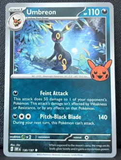 Umbreon 130/197 Uncommon Trick or Trade BOOster 2024 Pokemon Lightly Played - Image 1