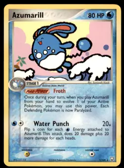 2004 Pokemon EX Team Rocket Returns Azumarill English #1 Rare - Image 1