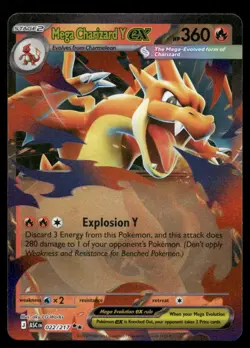 MEGA CHARIZARD Y EX 022/217 DOUBLE RARE ASCENDED HEROES POKEMON NM/M - Image 1