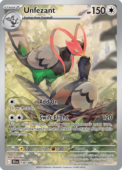 1x Unfezant - 150/086 - Illustration Rare NM-Mint Pokemon SV10.5a - Black Bolt - Image 1